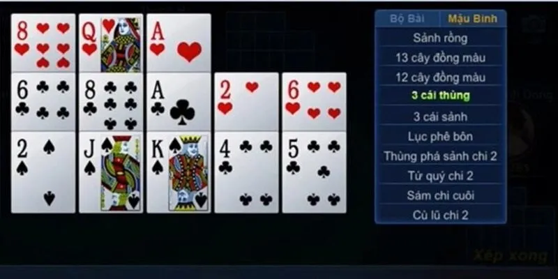 Cách xếp bài mậu binh